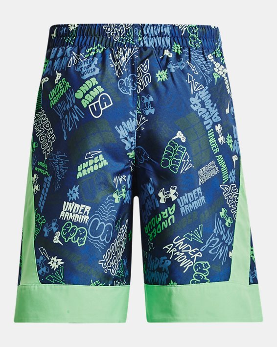 Boys' UA Woven Printed Shorts, Blue, pdpMainDesktop image number 1